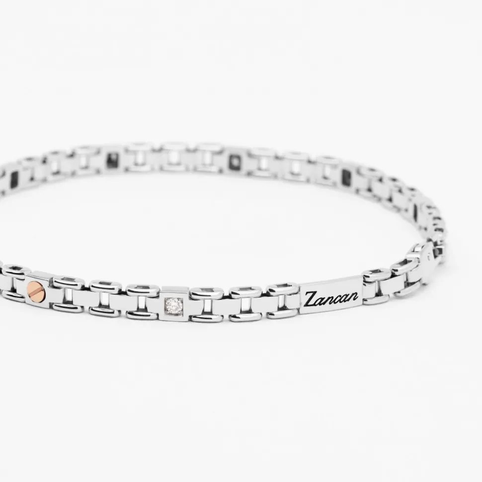 Bracciale Zancan in oro bianco con diamanti.