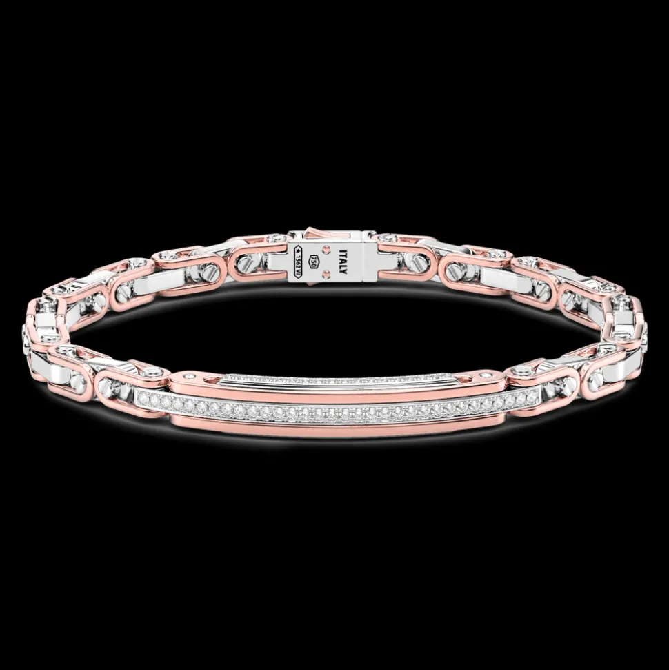 Bracciale Zancan in oro 18kt e diamanti con targa centrale.