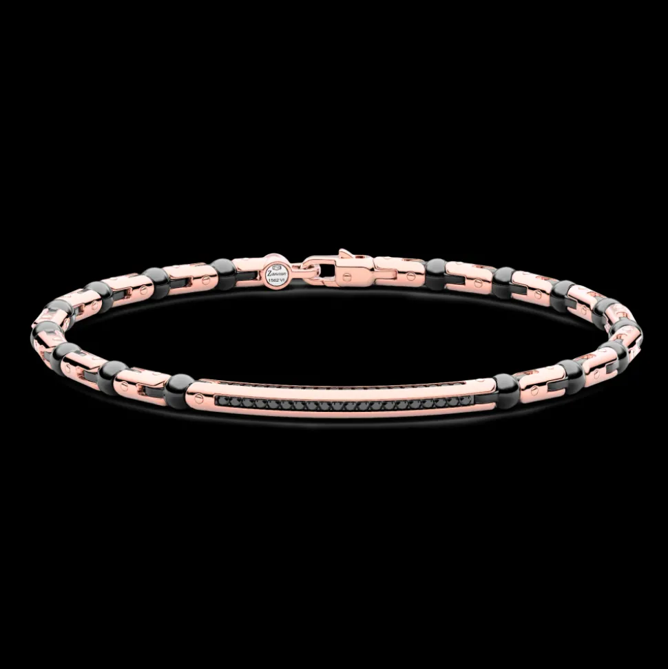 Bracciale Zancan in oro 18kt, ceramica e diamanti.