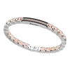 Bracciale Zancan in oro 18k ed argento con targa e pietre nere.