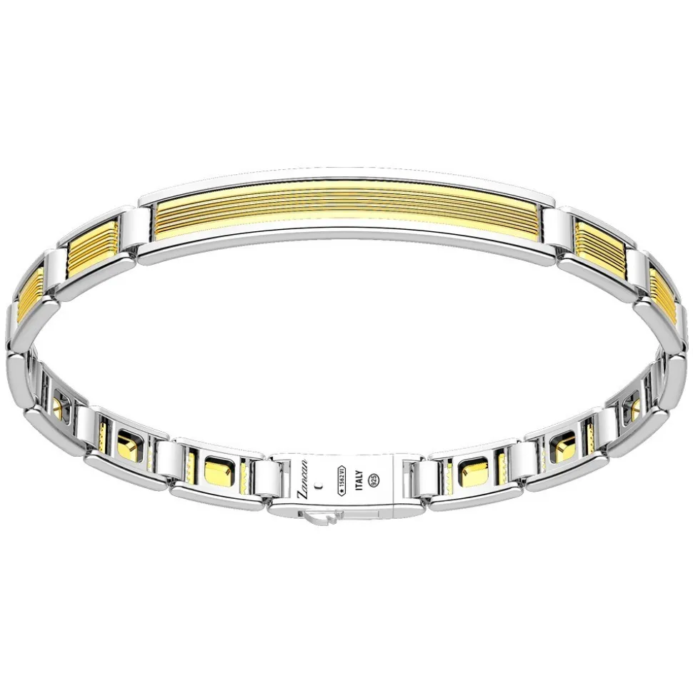 Bracciale Zancan in oro 18k ed argento con targa.