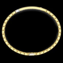 Bracciale Zancan in oro 18kt con targa e diamanti.