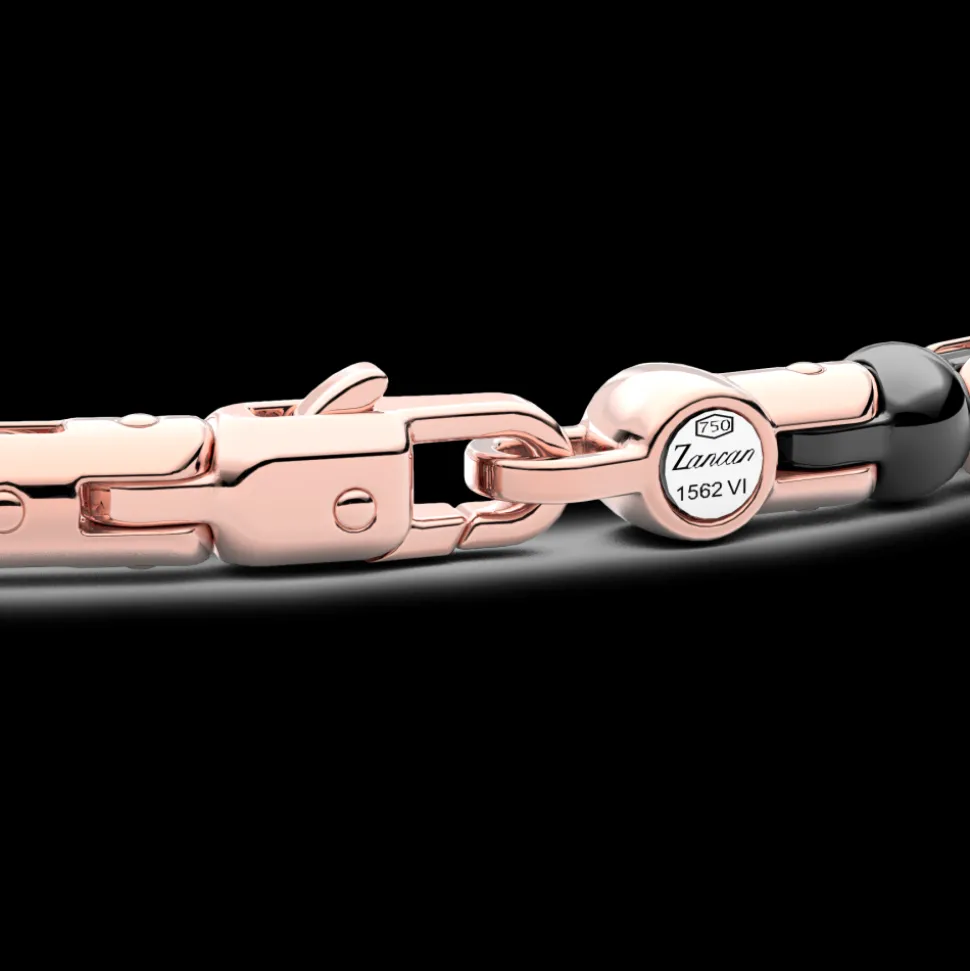 Bracciale Zancan in oro 18kt, ceramica e diamanti.