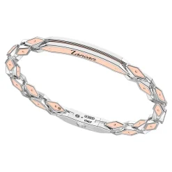 Bracciale Zancan in oro rosa 18k ed argento con targa.