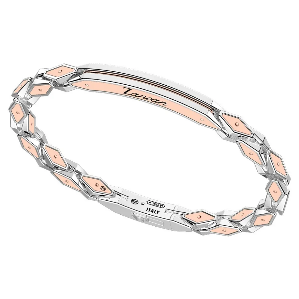 Bracciale Zancan in oro rosa 18k ed argento con targa.