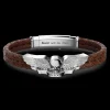 Bracciale Zancan in pelle e teschio alato in argento.