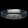 Bracciale Zancan in pelle con targa e teschio.
