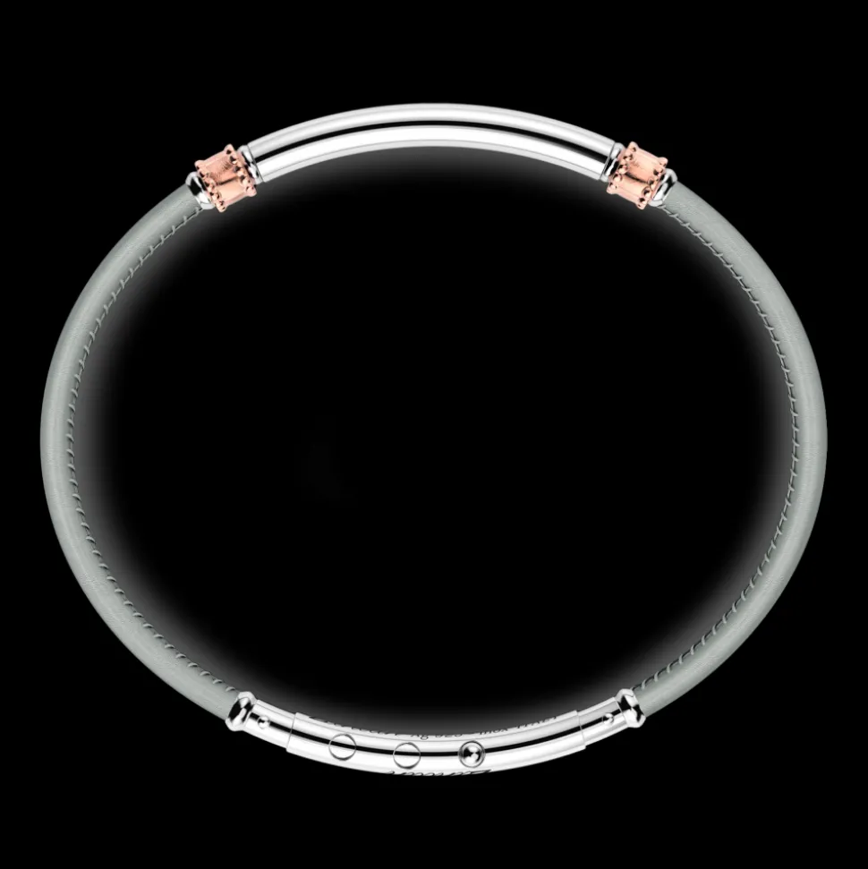 Bracciale Zancan in pelle naturale con targa in argento.