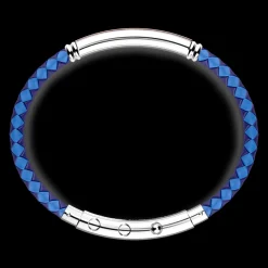 Bracciale Zancan in silicone nero con targa in argento e dettagli in oro rosa.