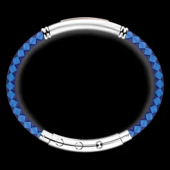 Bracciale Zancan in silicone nero con targa in argento e dettagli in oro rosa.
