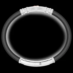 Bracciale Zancan in silicone nero con targa in argento e dettagli in oro rosa.