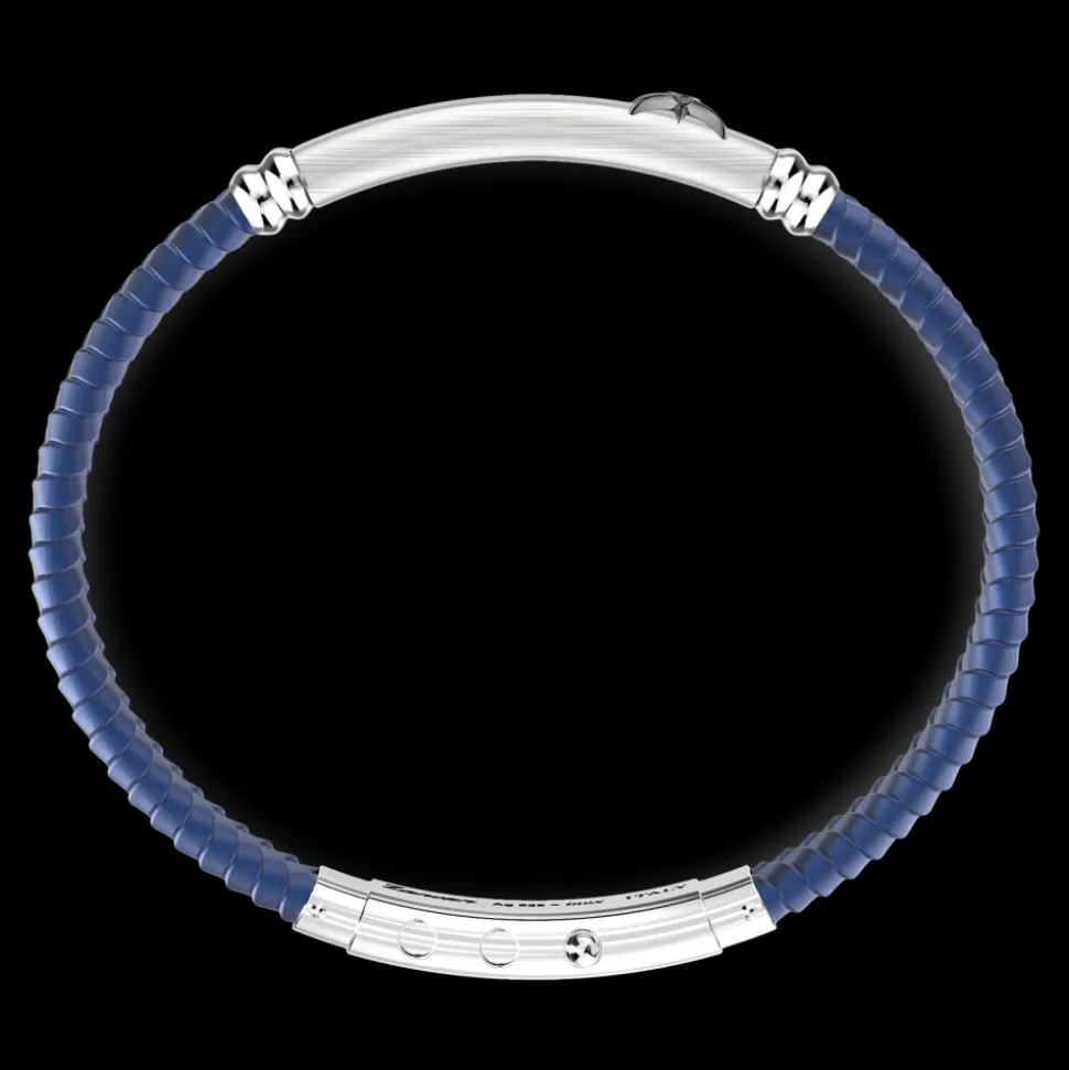 Bracciale Zancan in silicone nero con targa in argento.