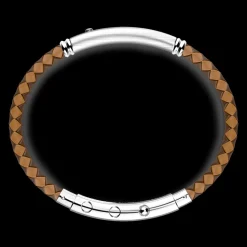 Bracciale Zancan in silicone con targa in argento e pietra nera.