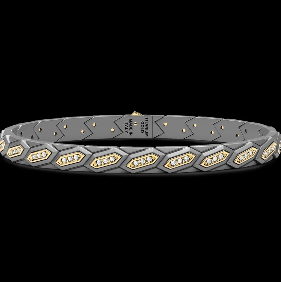 Bracciale Zancan in Titanio, Oro 18kt e Diamanti
