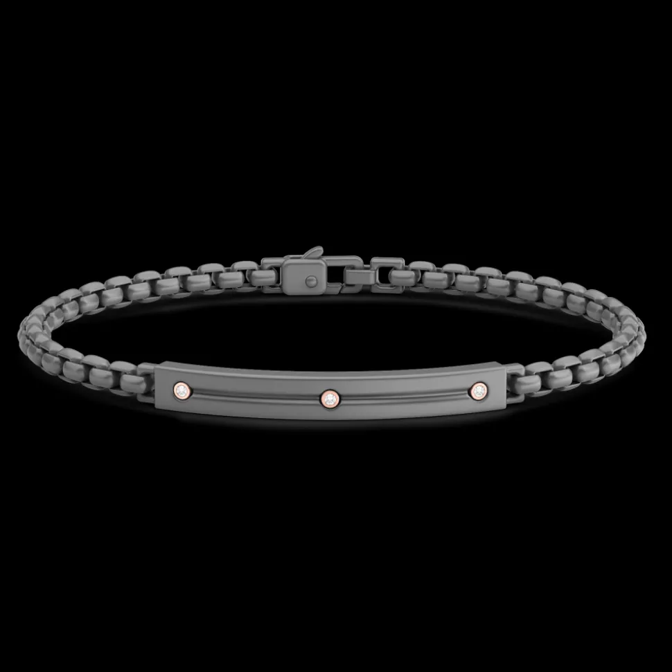 Bracciale Zancan in Titanio e Oro 18 kt con Diamanti | Collezione Eternity Titanium