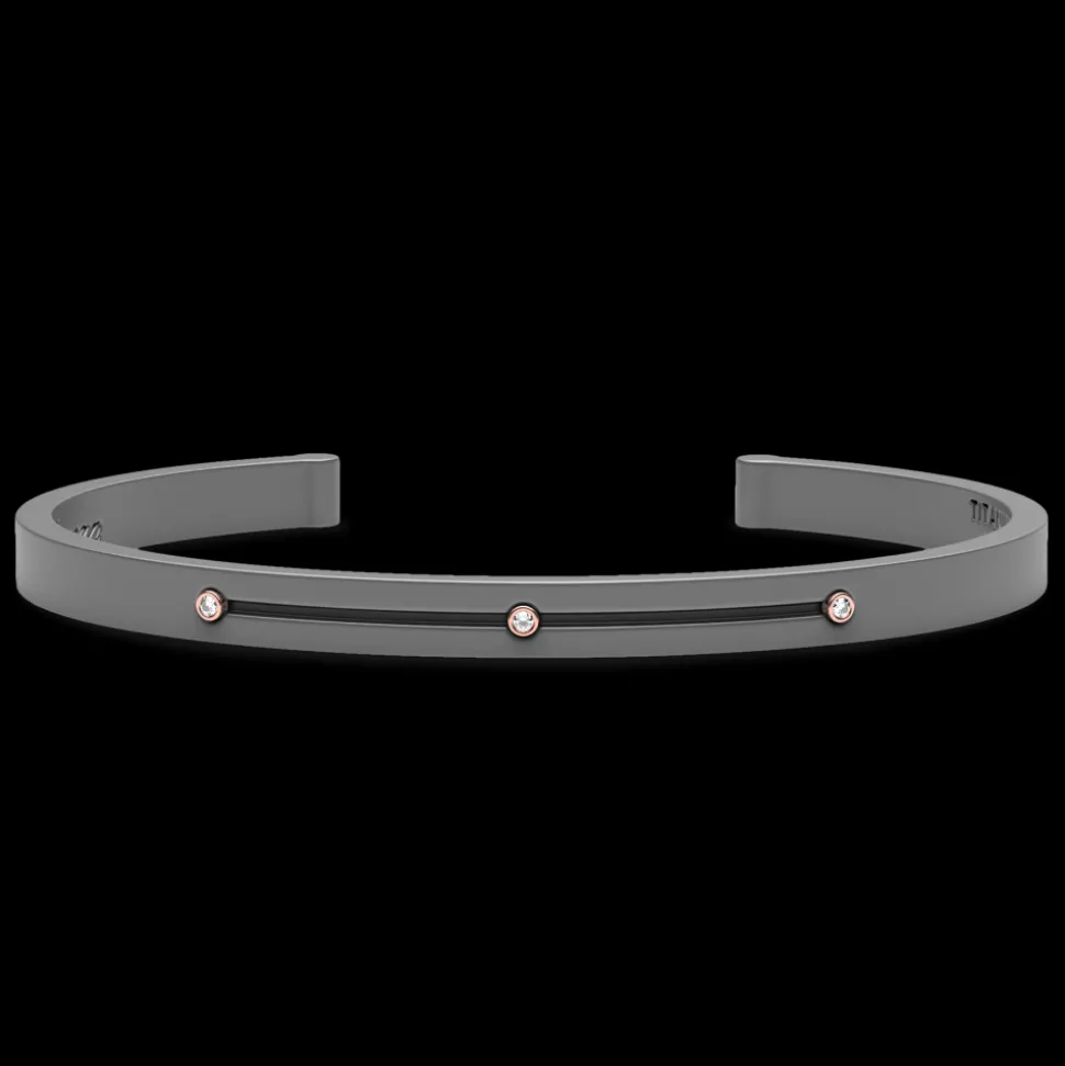 Bracciale Zancan in Titanio, Oro 18kt e Diamanti | Lusso Made in Italy