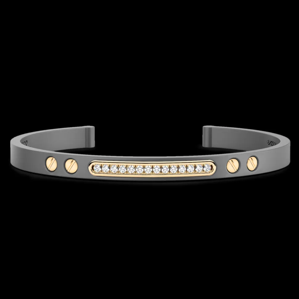Bracciale Zancan in Titanio, Oro 18kt e Diamanti | Lusso Made in Italy