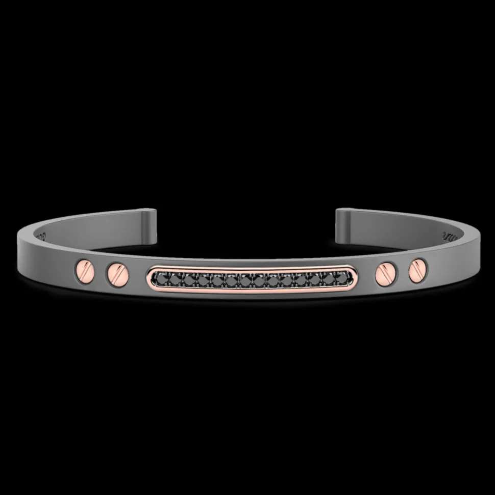 Bracciale Zancan in Titanio, Oro 18kt e Diamanti | Lusso Made in Italy