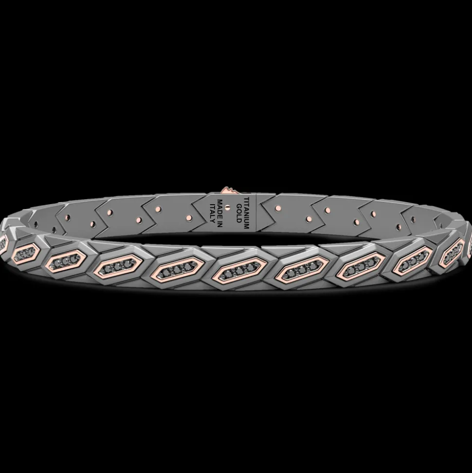 Bracciale Zancan in Titanio, Oro 18kt e Diamanti | Lusso Made in Italy