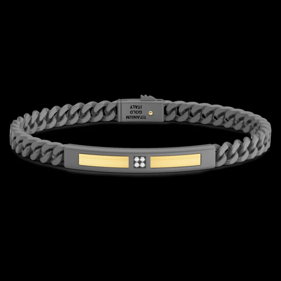 Bracciale Zancan in Titanio e Oro 18 kt con Diamanti | Collezione Eternity Titanium