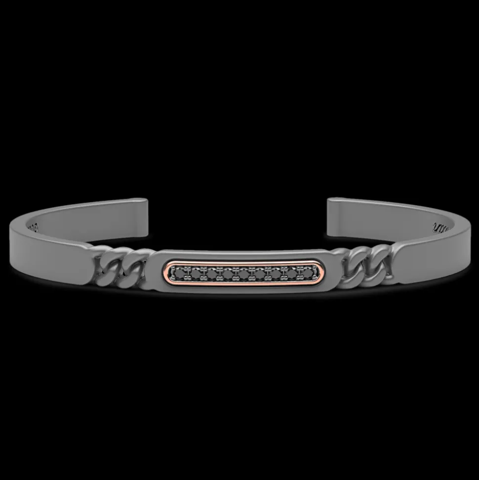 Bracciale Zancan in Titanio, Oro 18kt e Diamanti | Lusso Made in Italy
