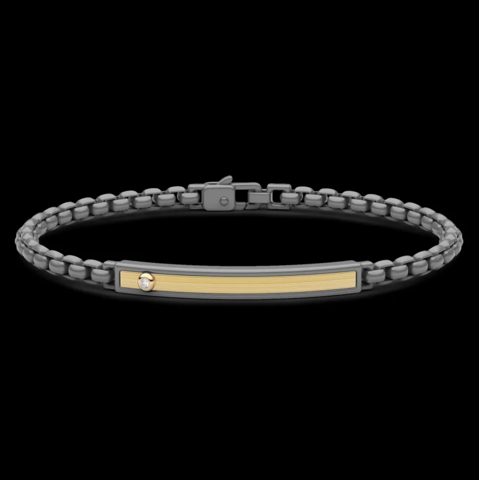 Bracciale Zancan in Titanio e Oro 18kt con Diamante.