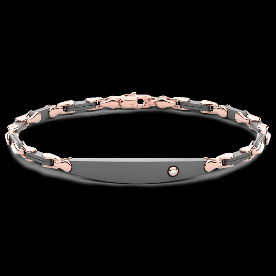 Bracciale Zancan in Titanio, Oro 18kt e Diamanti | Lusso Made in Italy