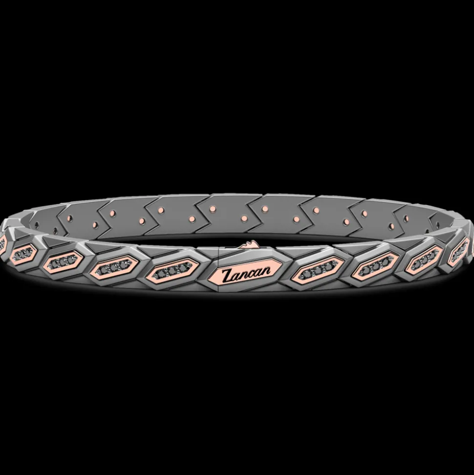Bracciale Zancan in Titanio, Oro 18kt e Diamanti | Lusso Made in Italy