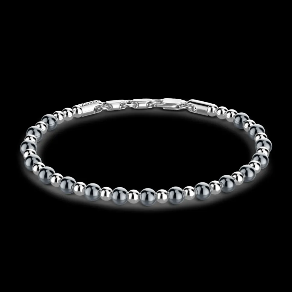 Bracciale Zancan morbido in argento a sfere.