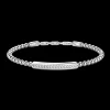 Bracciale Zancan morbido con sfere in argento e targa con pietre.
