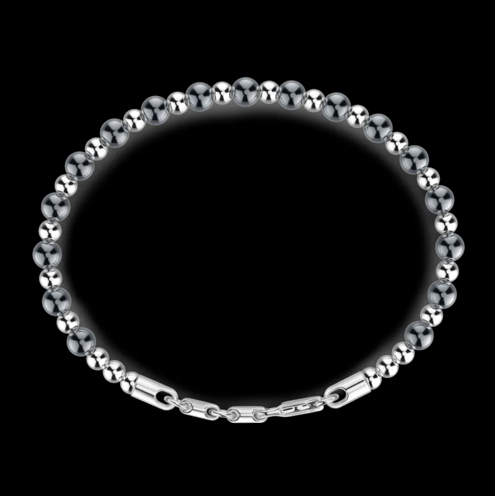 Bracciale Zancan morbido in argento a sfere.