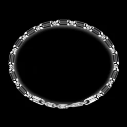 Bracciale Zancan morbido in argento a sfere ed elementi tubolari.
