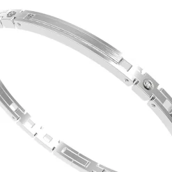 Bracciale Zancan rigido in acciaio lucido e satinato.