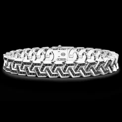 Bracciale Zancan solo maglia in argento con pietre.