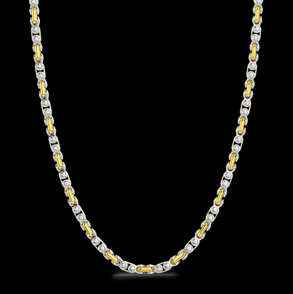 Collana da uomo Zancan a catena in argento e oro 18k.