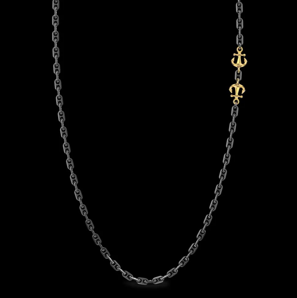 Collana in argento con ancore.