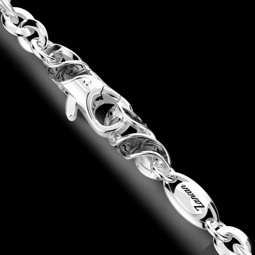 Collana rosario Zancan in argento con pietre nere.