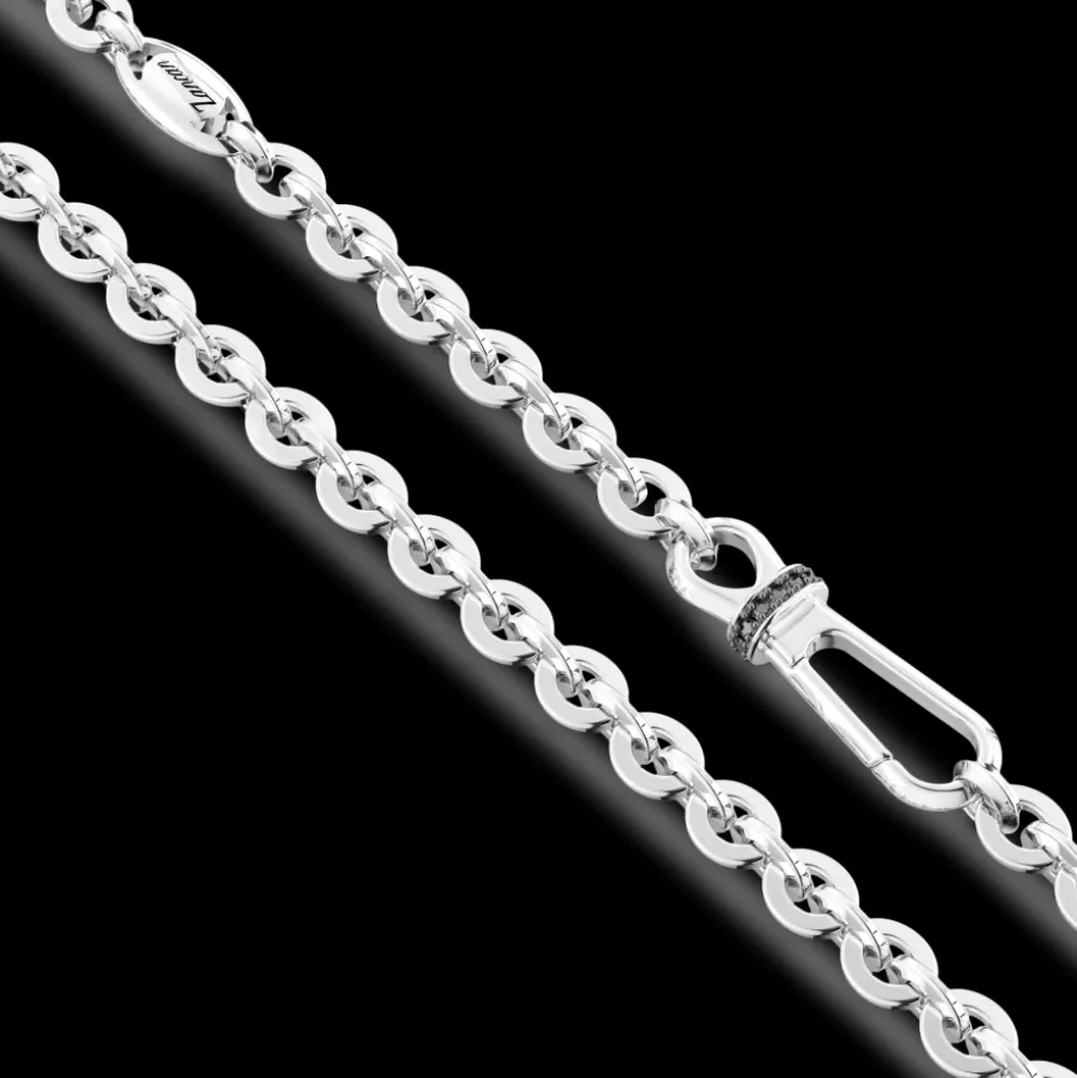 Collana solo maglia Zancan in argento e pietre nere.