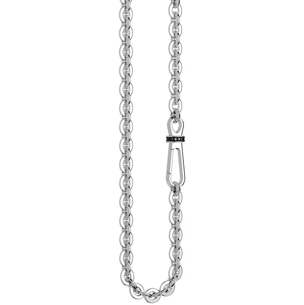 Collana solo maglia Zancan in argento e pietre nere.