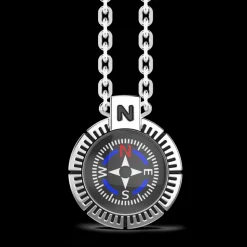 Collana Zancan con bussola in argento.