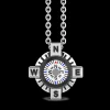 Collana Zancan con bussola bianca in argento.