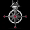 Collana Zancan in argento con pendente a teschio pirata.