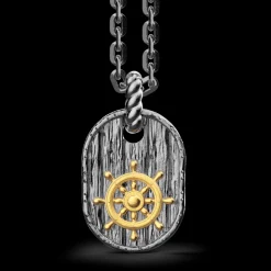 Collana Zancan in argento brunito con timone.