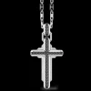 Collana Zancan in argento con pendente a croce e pietre nere.