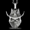 Collana Zancan in argento con pendente a teschio cowbloy.