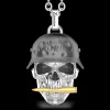 Collana Zancan in argento con pendente a teschio militare.
