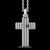 Collana Zancan in argento con pendente croce e pietra nera.