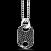 Collana Zancan in argento con pendente a targa e pietre.