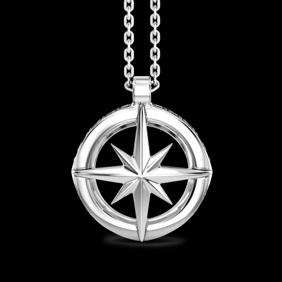 Collana Zancan in argento con pendete a rosa dei venti.