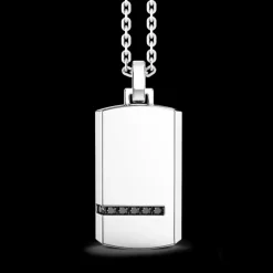 Collana Zancan in argento con pendete a targa.